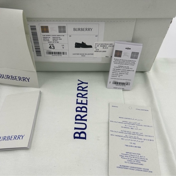 Men’s Burberry barbed leather loafer size 43 made in Italy - Picture 12 of 16